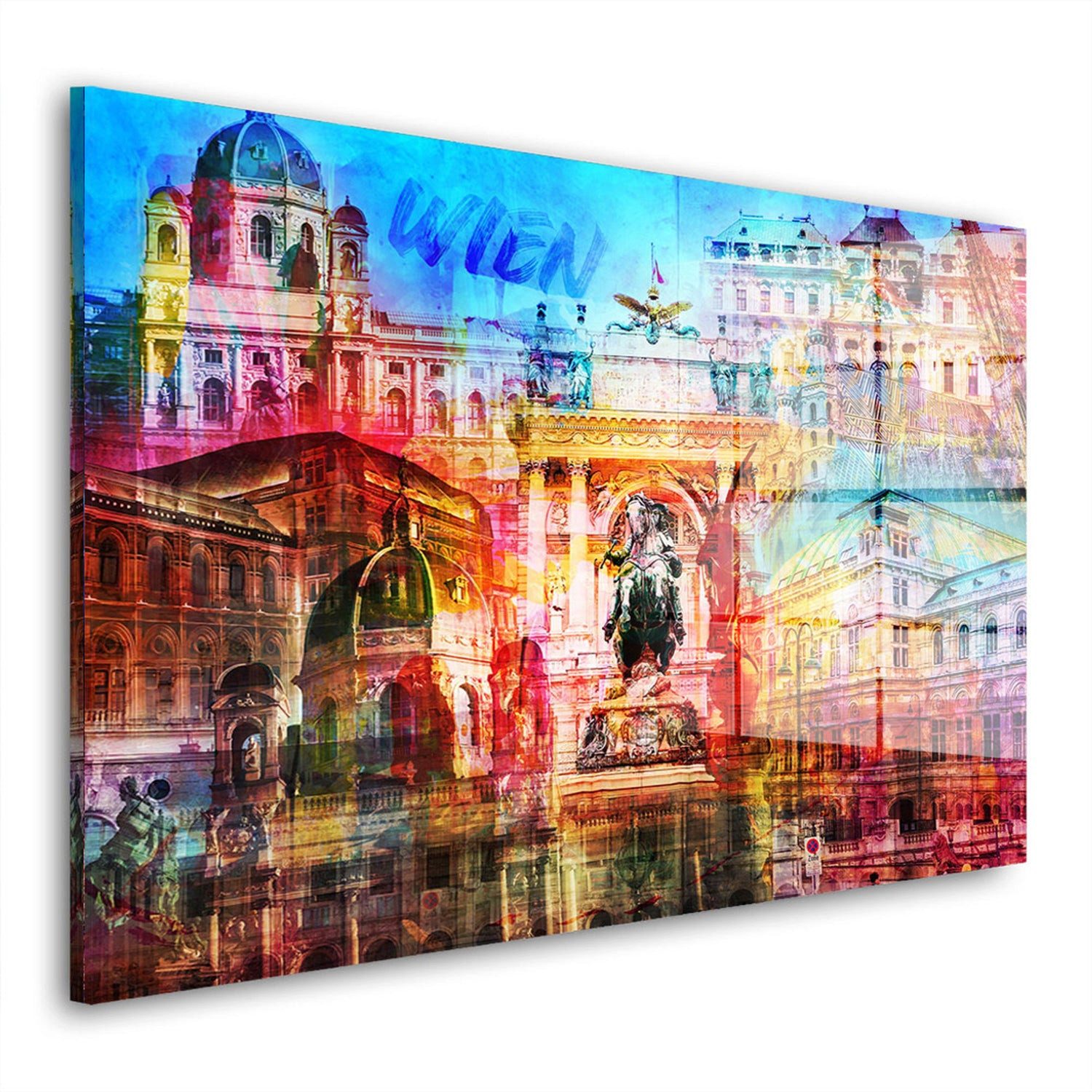Artedinoi Acrylglasbild Wien Pop Art Wahrzeichen Acrylglas Wandbild Bild Wanddeko Wohnzimmer X
