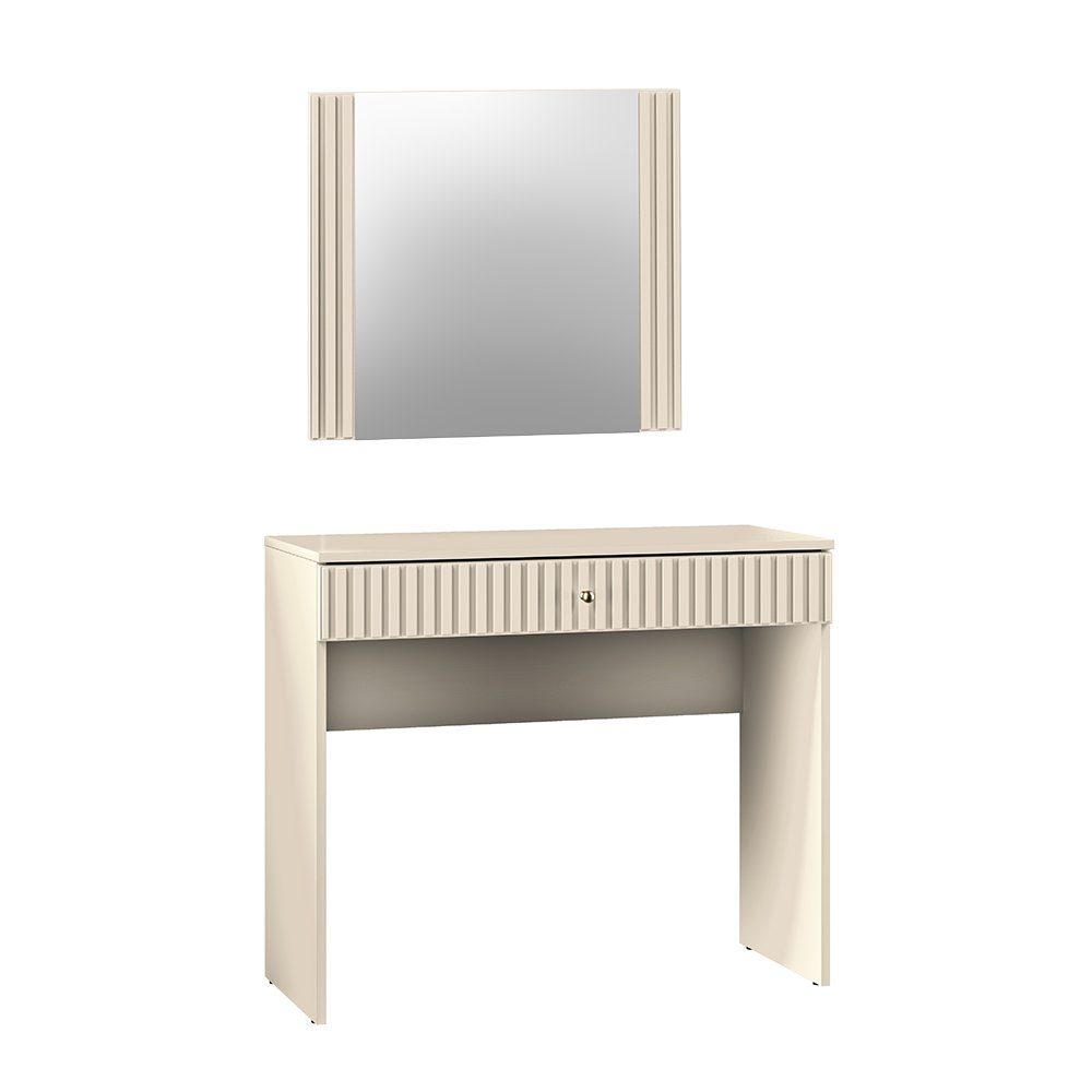 Lomadox Schminktisch SALOU-131, in kaschmir matt mit Rillenfront, B/H/T ca. 92/78/40 cm