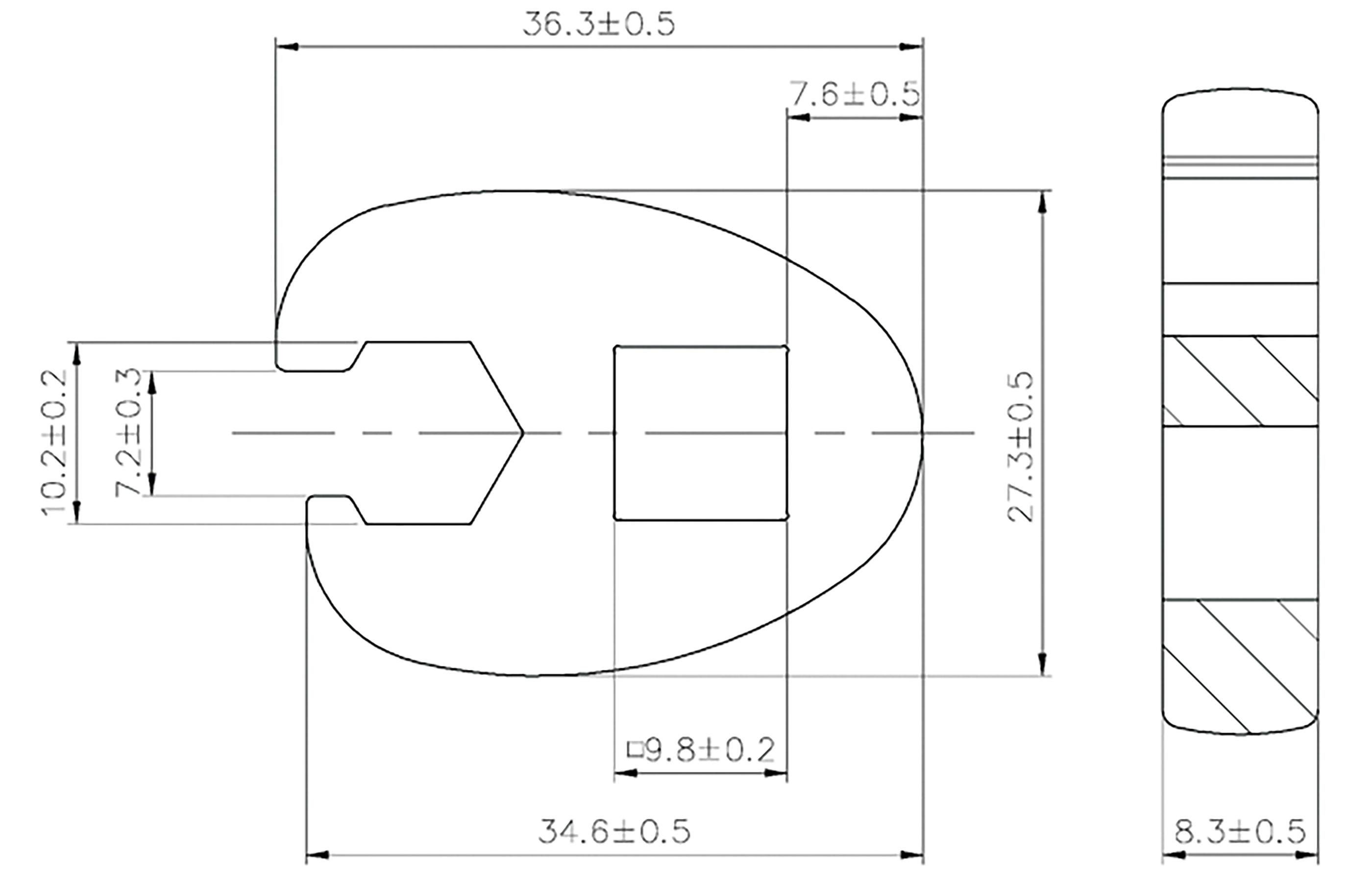 Hahnenfußschlüssel, 10 Stecknuss mm 10 Innenvierkant SW (3/8), technic BGS Antrieb mm