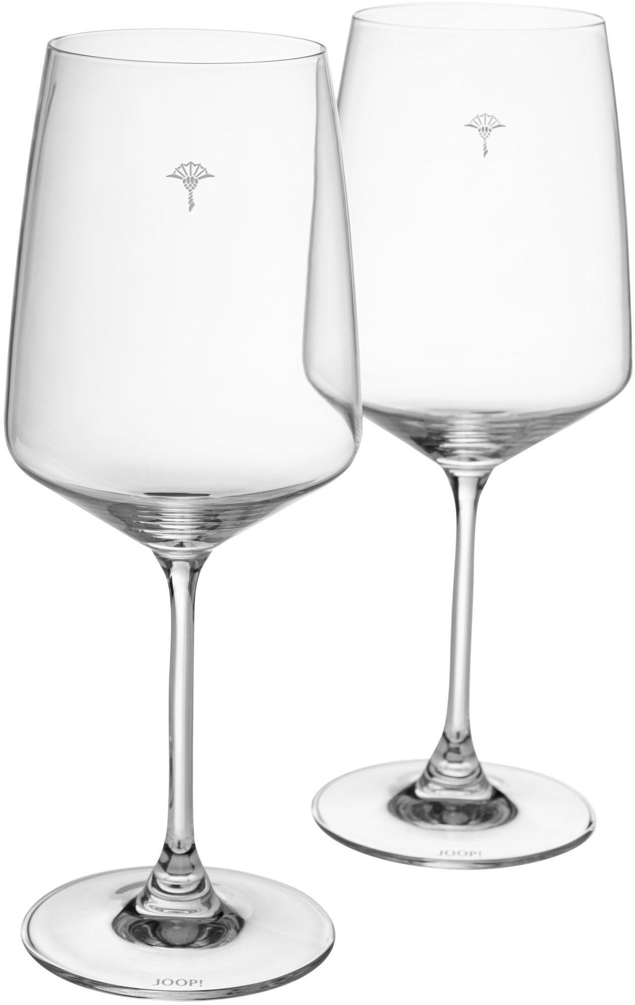 Joop! Weinglas JOOP! LIVING - SINGLE CORNFLOWER Rotweinglas 2er Set, Glas,  Mit JOOP! Label als traditionelle Bodenmarke