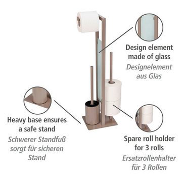 WENKO WC-Garnitur Rivalta, taupe, Platte aus Sicherheitsglas