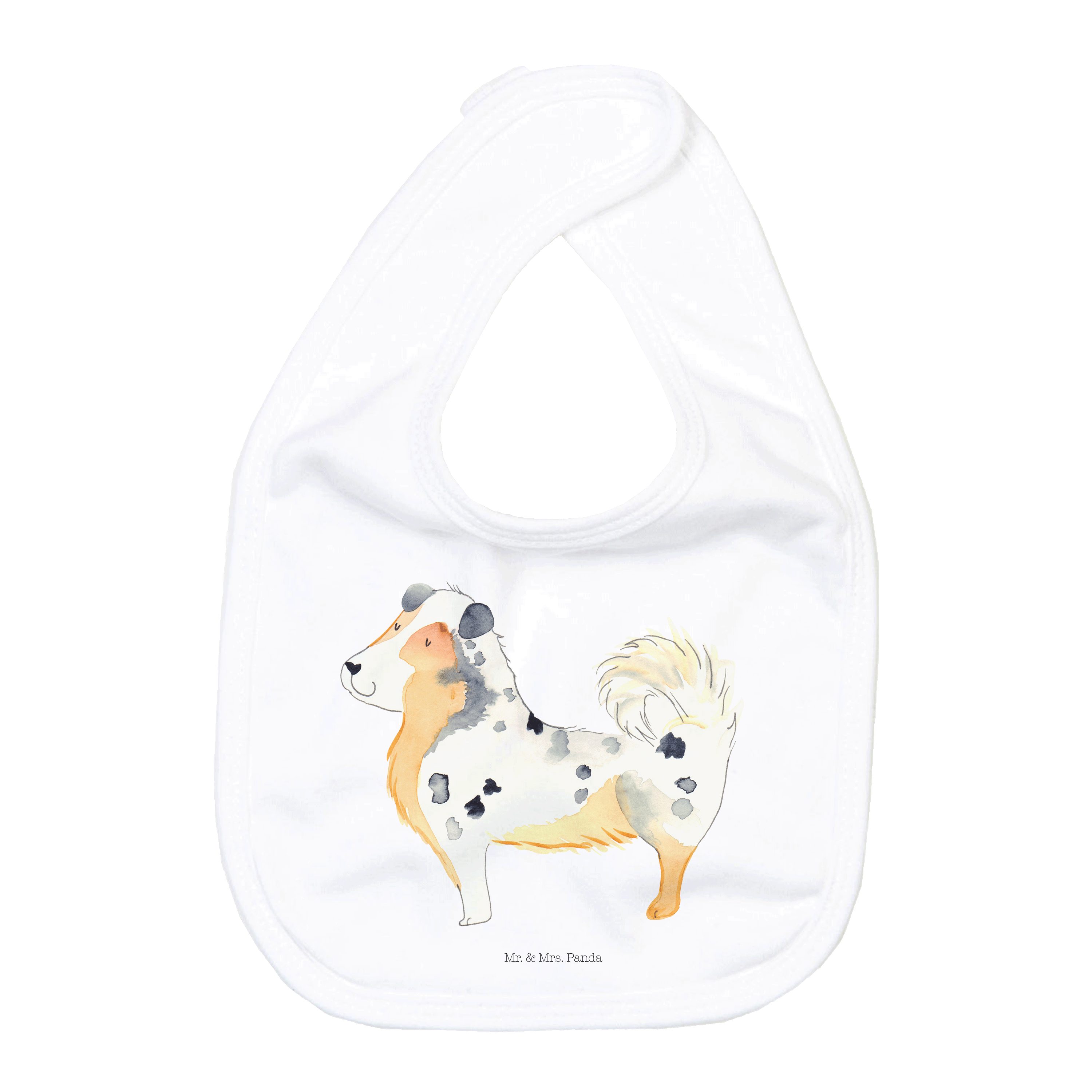 Mr. & Mrs. Panda Tragetuch Hund Australien Shepherd, Lätzchen, Weiß, Sprüche, Shepherd, Familien (Packung, 1-tlg)