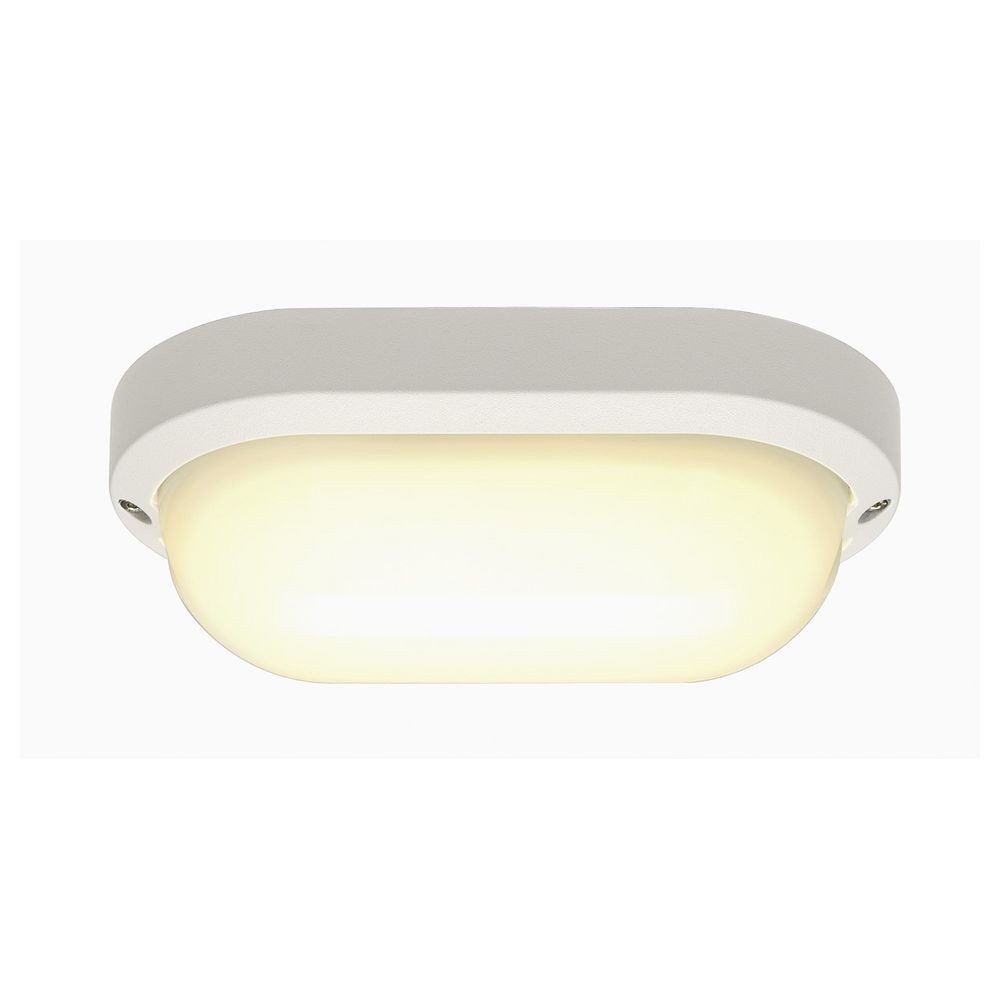 SLV Außen-Wandleuchte LED Wand- und Deckenleuchte Terang 2, Oval, IP44, weiß, LED