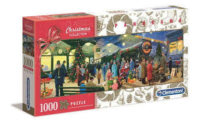 Clementoni® Puzzle Weihnachtsmann-Express-Lokomotive 1000 Teile, 1000 Puzzleteile, Panorama Format