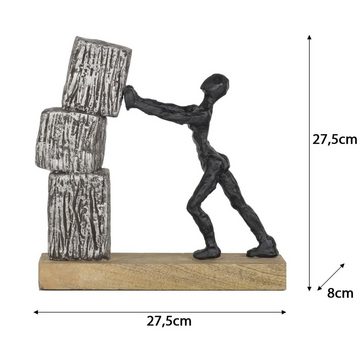 Moritz Skulptur Unterstützung, Holz Deko Figuren Wohnzimmer Holzdeko Objekte Holzdekoration
