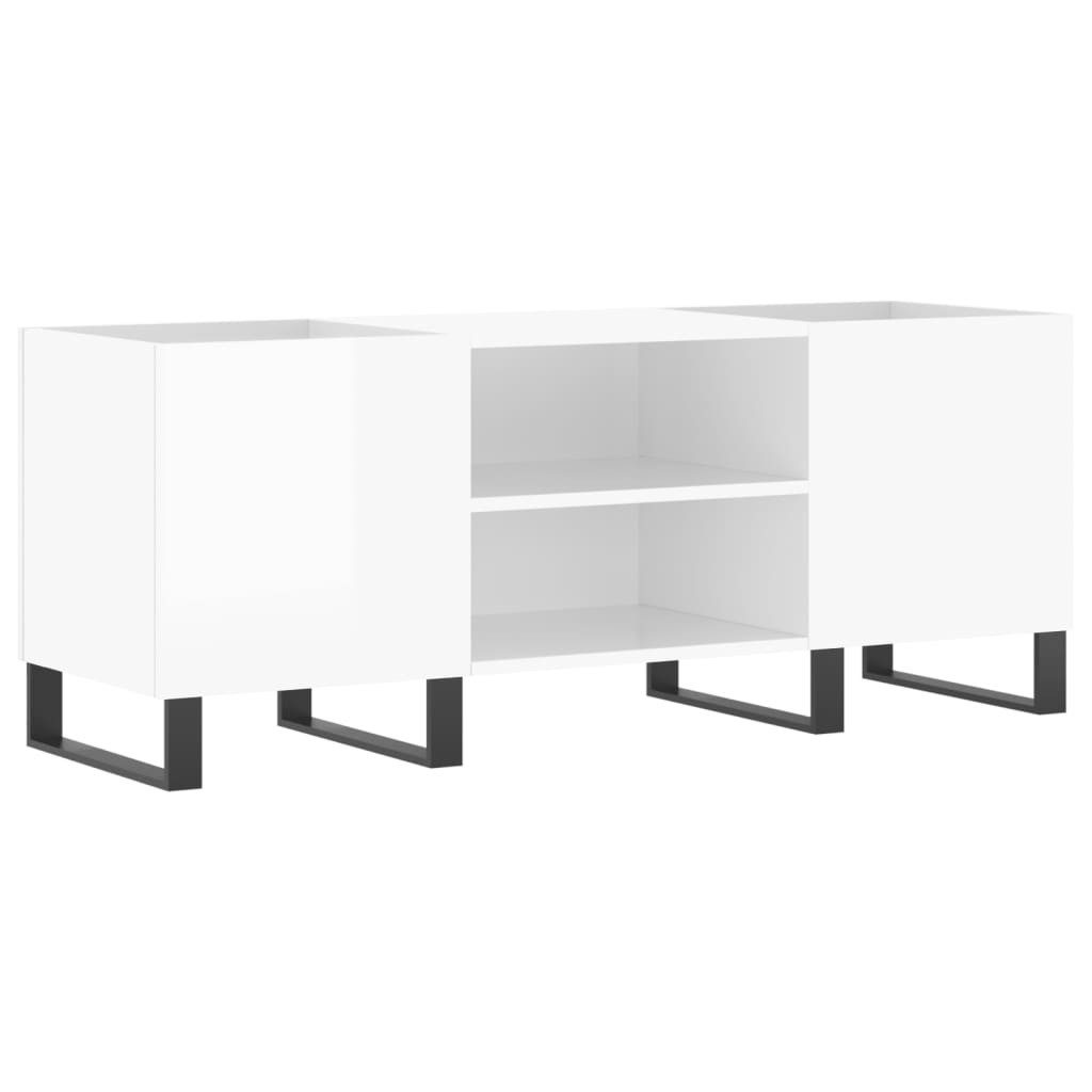 vidaXL Media-Regal Plattenschrank Hochglanz-Weiß 121x38x48 cm günstig online kaufen