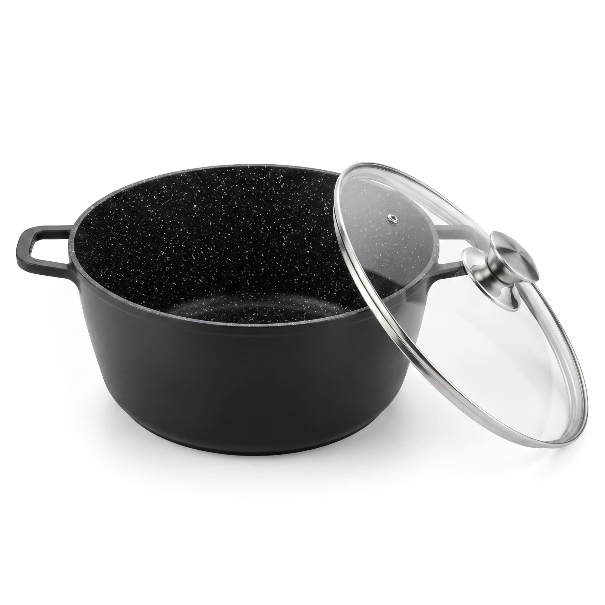 Cheffinger Kochtopf Aluguss Kochtopf 28 cm 6 L Suppentopf Antihaftbeschichtung Induktion, Aluguss, induktionsgeeignet