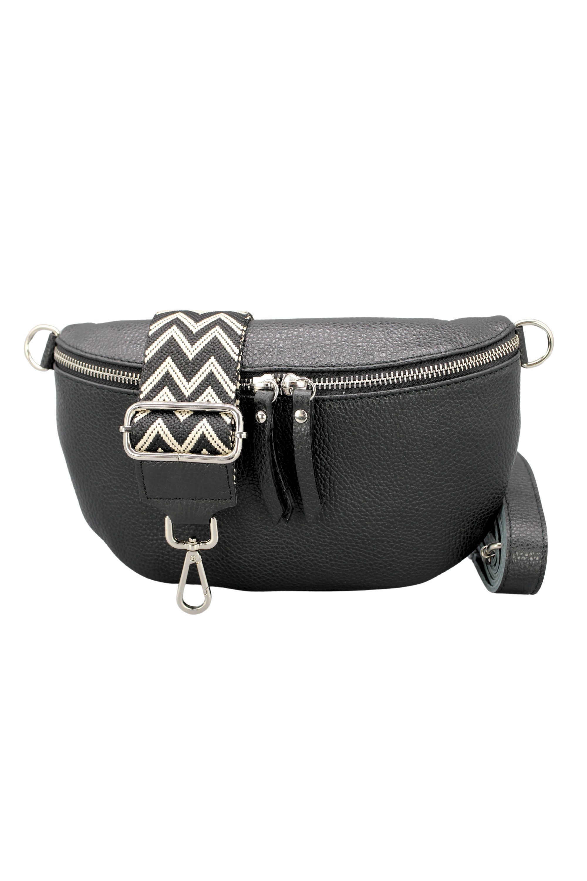 Schultertasche Serra Echtledertasche mit 2 Riemen, Bauchtasche vielseitig tragbar