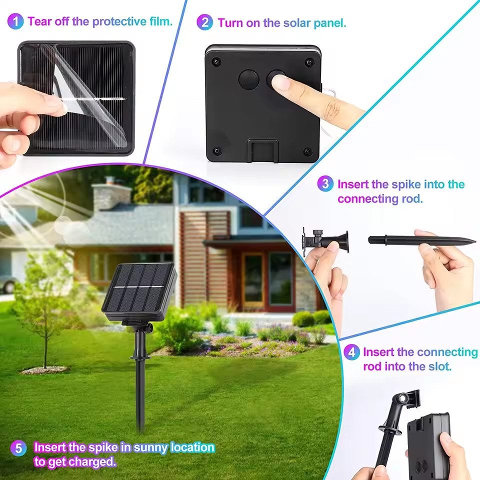 Montegoni LED-Streifen 12M LED Solar Lichterkette Außen Innen Wasserdicht Solarlichterkette