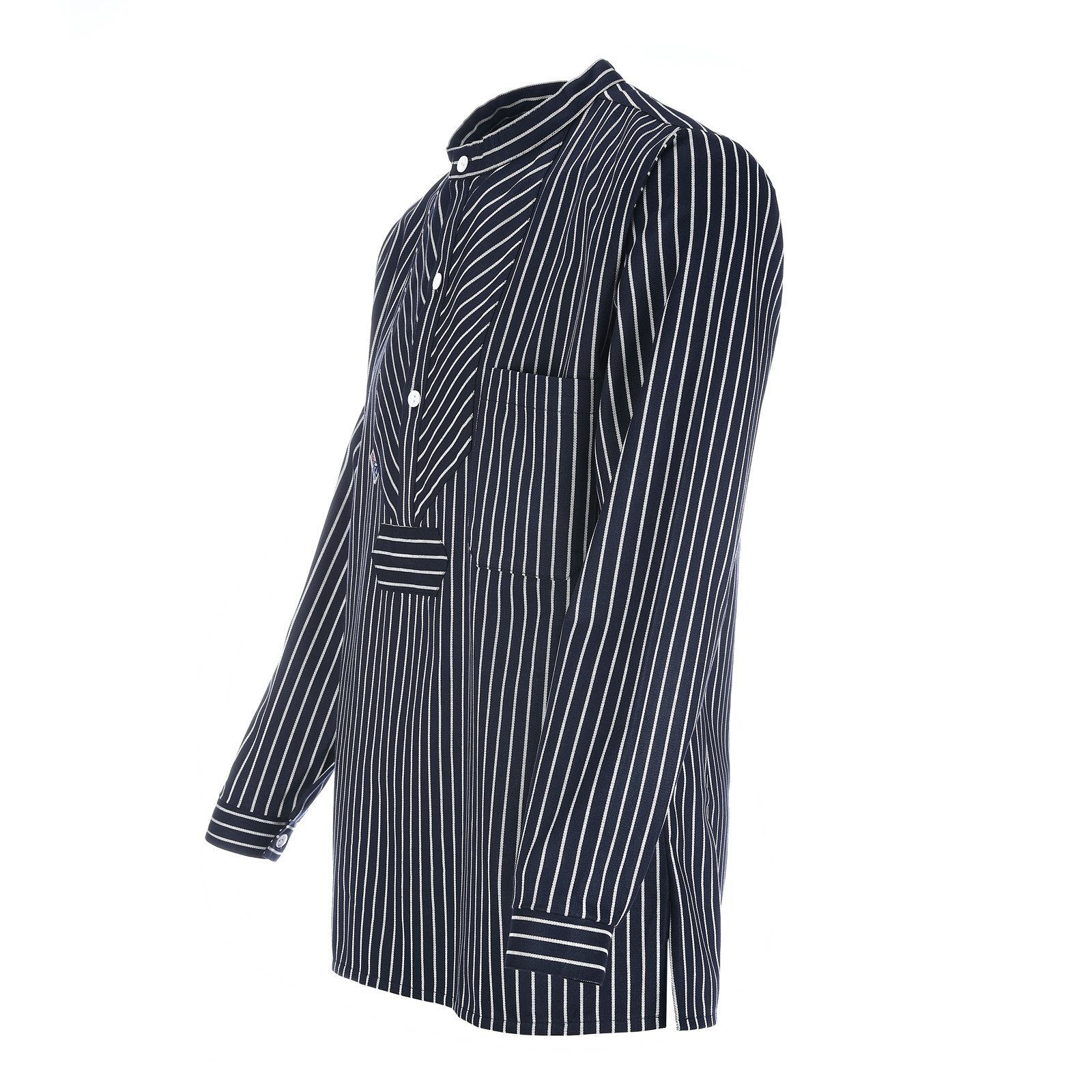 modAS Langarmhemd 8009 Unisex Fischerhemd Basic Line - Finkenwerder Hemd gestreift Baumwolle