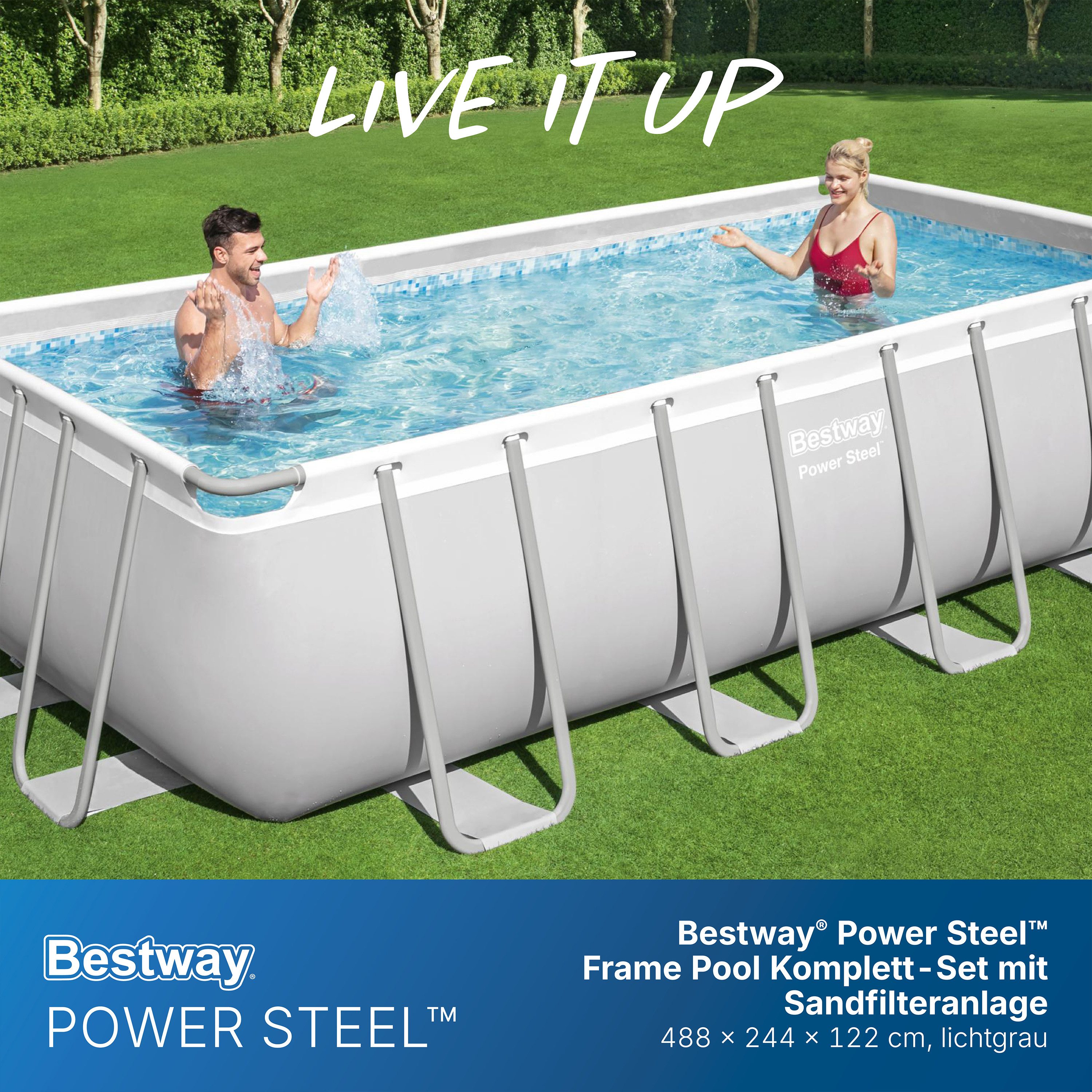 Thumbnail - BESTWAY Framepool Power Steel Stahlrahmenpool 488 x 244 x 122 cm, Toller Pool!