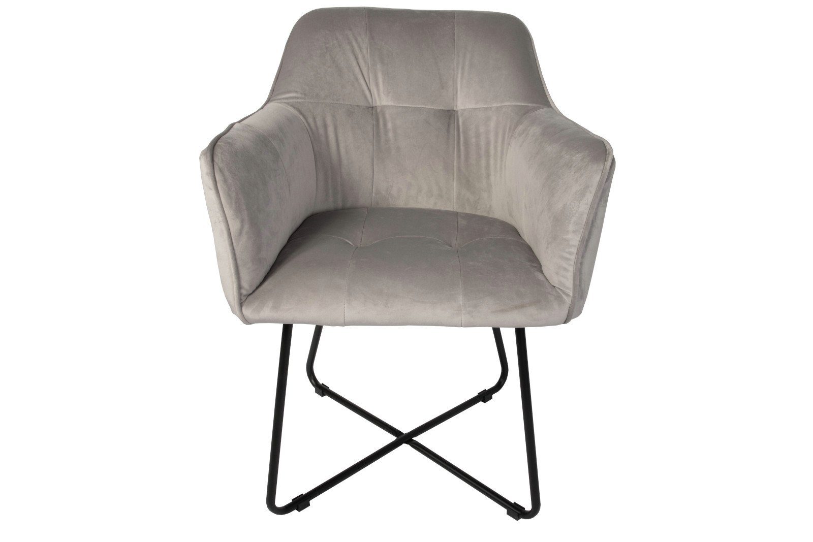 SAM® Silber Esszimmerstuhl und Armlehnstuhl Absteppungen, Kirin, Metallfüße Samtbezug mit schwarze