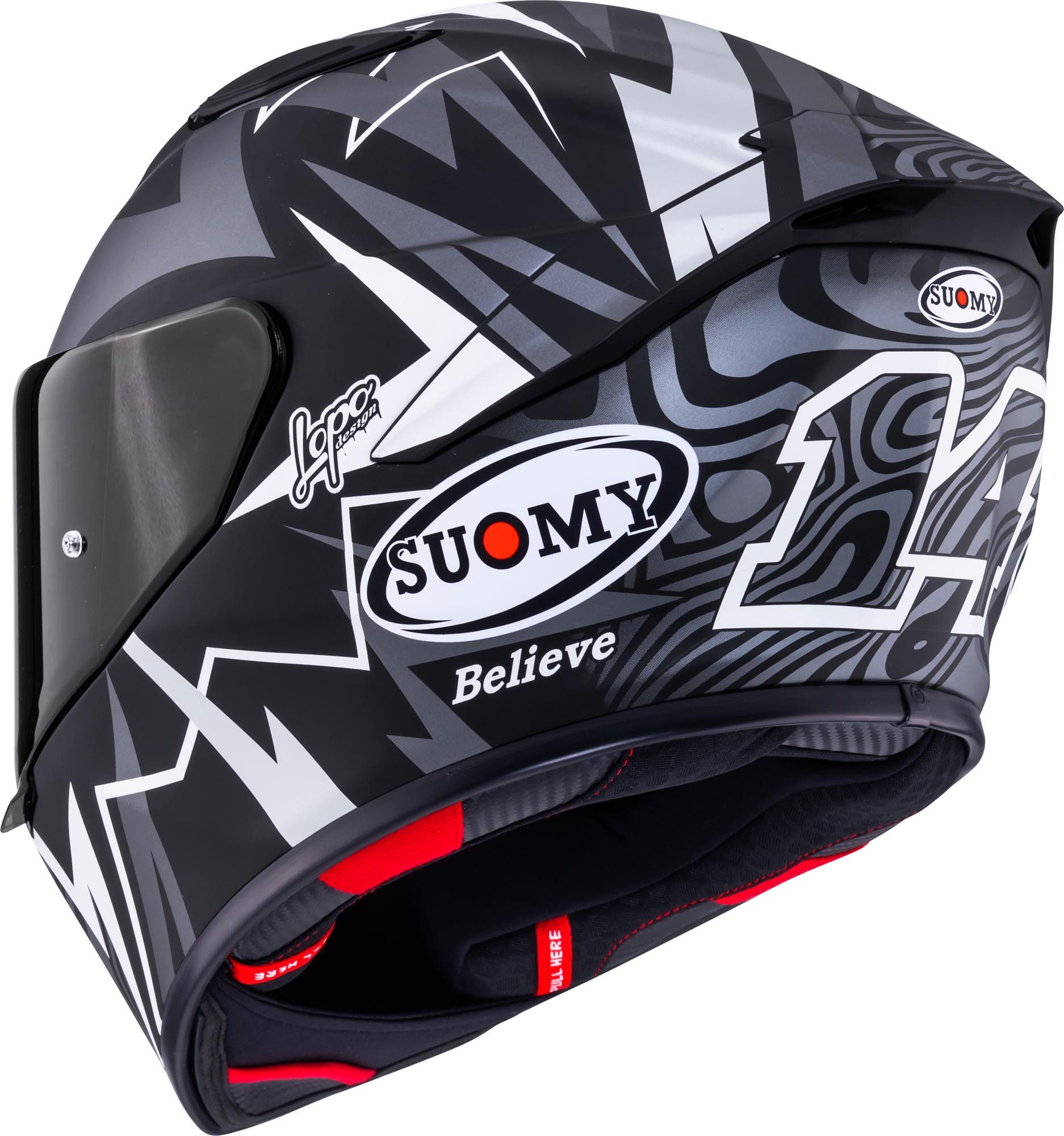 Suomy Motorradhelm Track-1 Sam Lowes Replica 2025 Helm, antifog beschichtet,Notfallsystem-Polsterung (EQRS),geeignet für