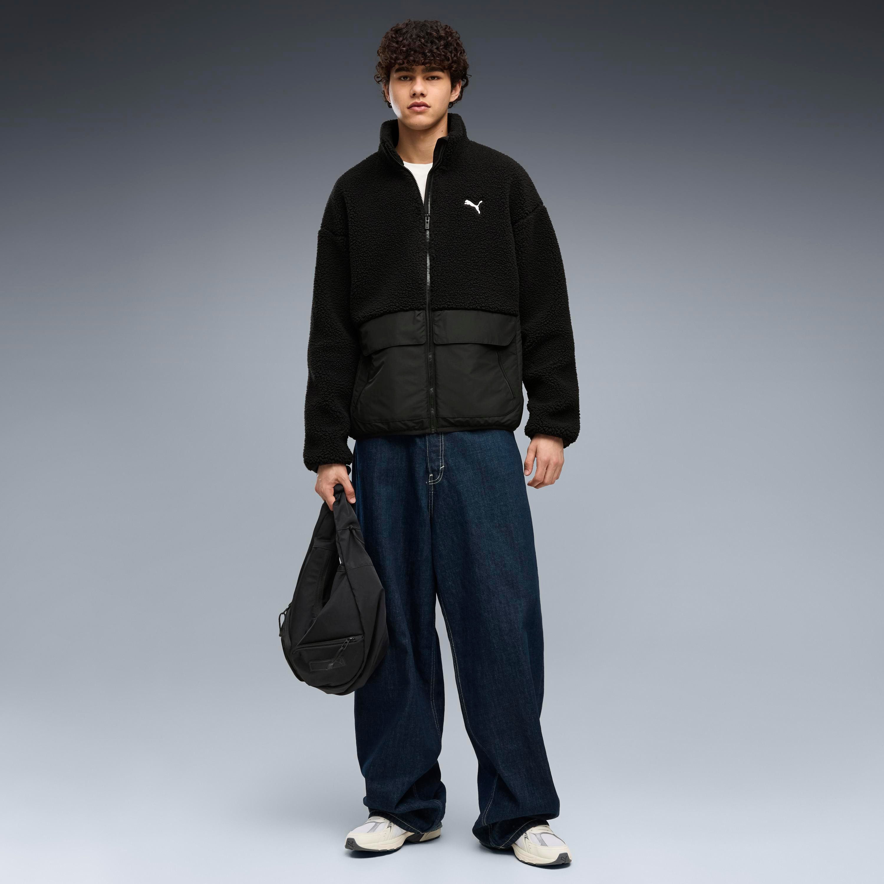 PUMA Wendejacke HYBRID REFIBRE SHERPA JACKET M sportlicher Stil, mit Reißverschluss, mit Cargotasche, aus Rippware – Bild 4 von 5
