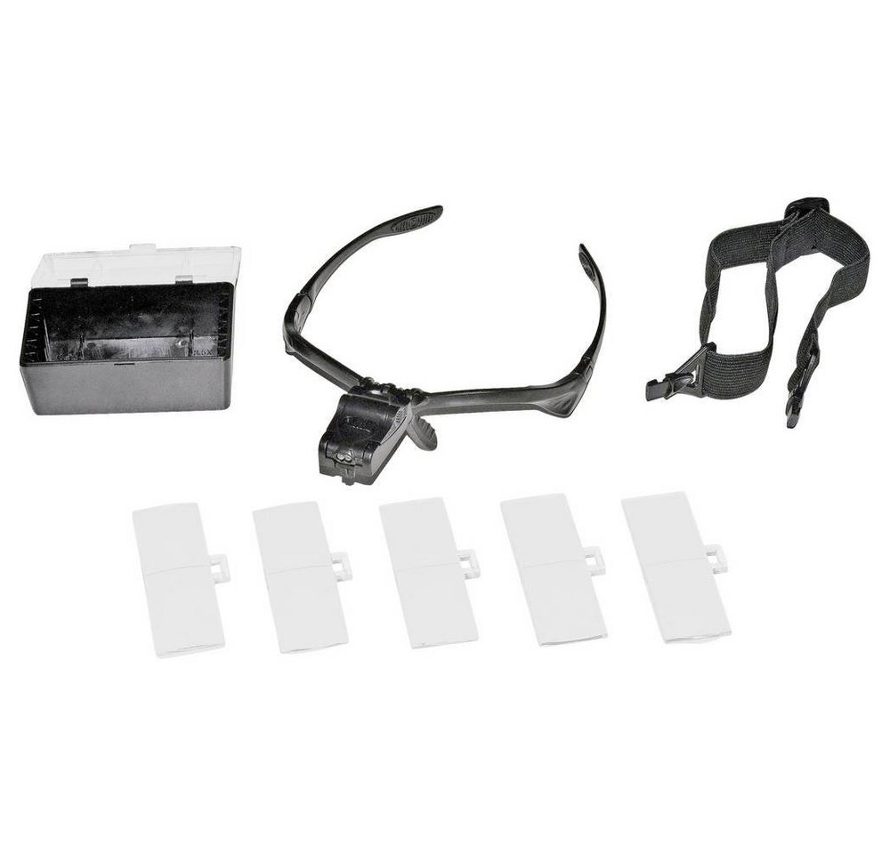 Thumbnail - Multitool Profi LED-Lupenbrille, (1 x Lupenbrille, 1 x Kopfband (für längeren Einsatz), 5 x Vergrößerungslinsen Aufbewah...