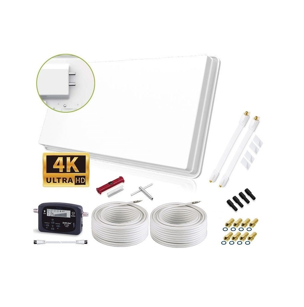 Selfsat SELFSAT H30D2+ SET - Twin Flachantenne Full HD 4K UHD für zwei Teilneh Flachantenne