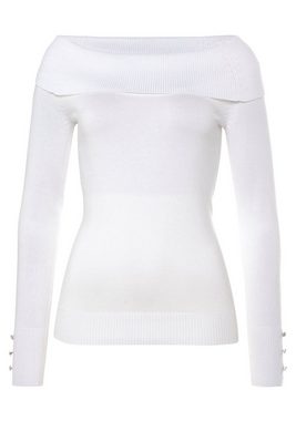 Melrose Carmenpullover mit Zierknöpfen