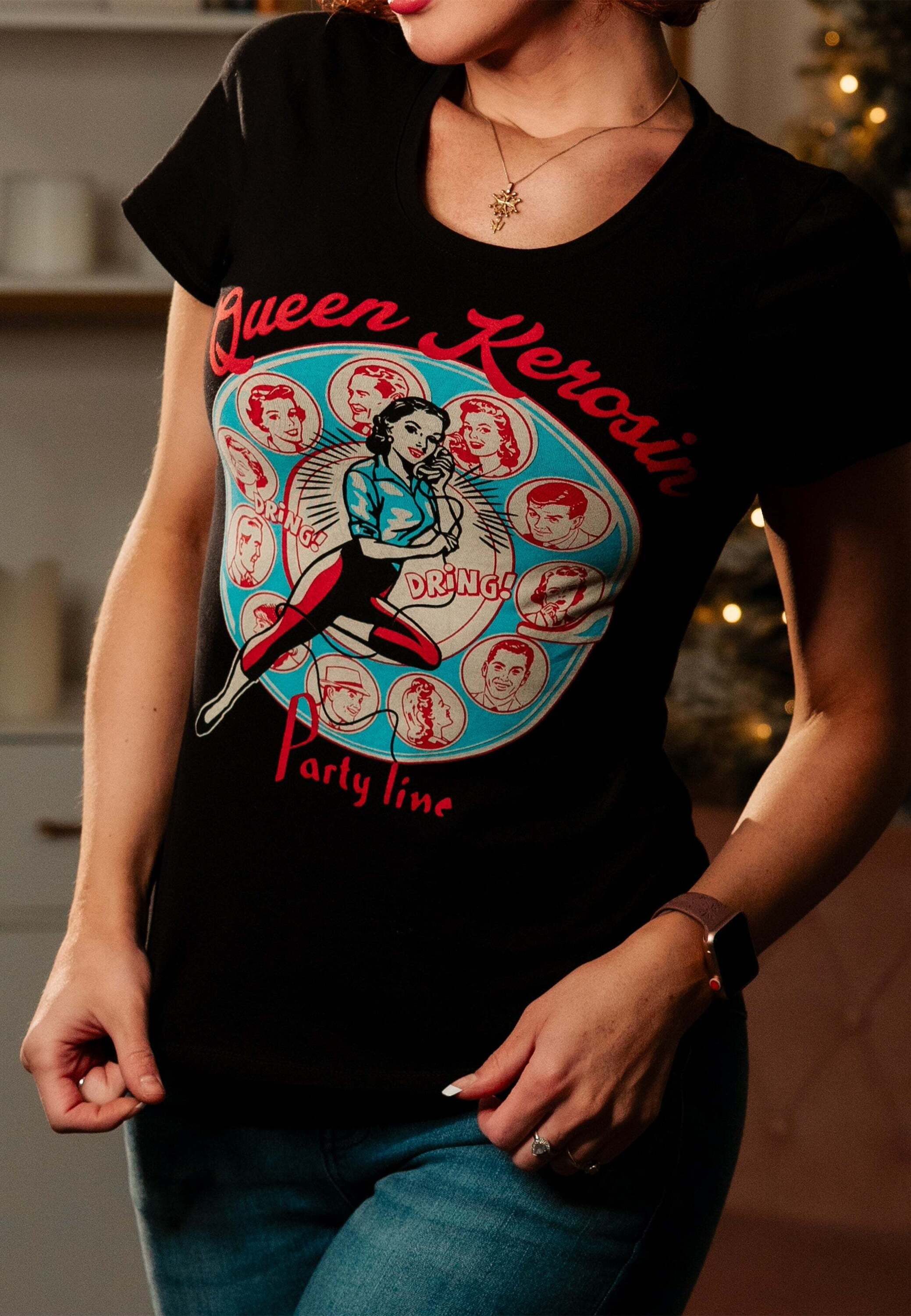 QueenKerosin T-Shirt Party Line (1-tlg) mit günstig online kaufen