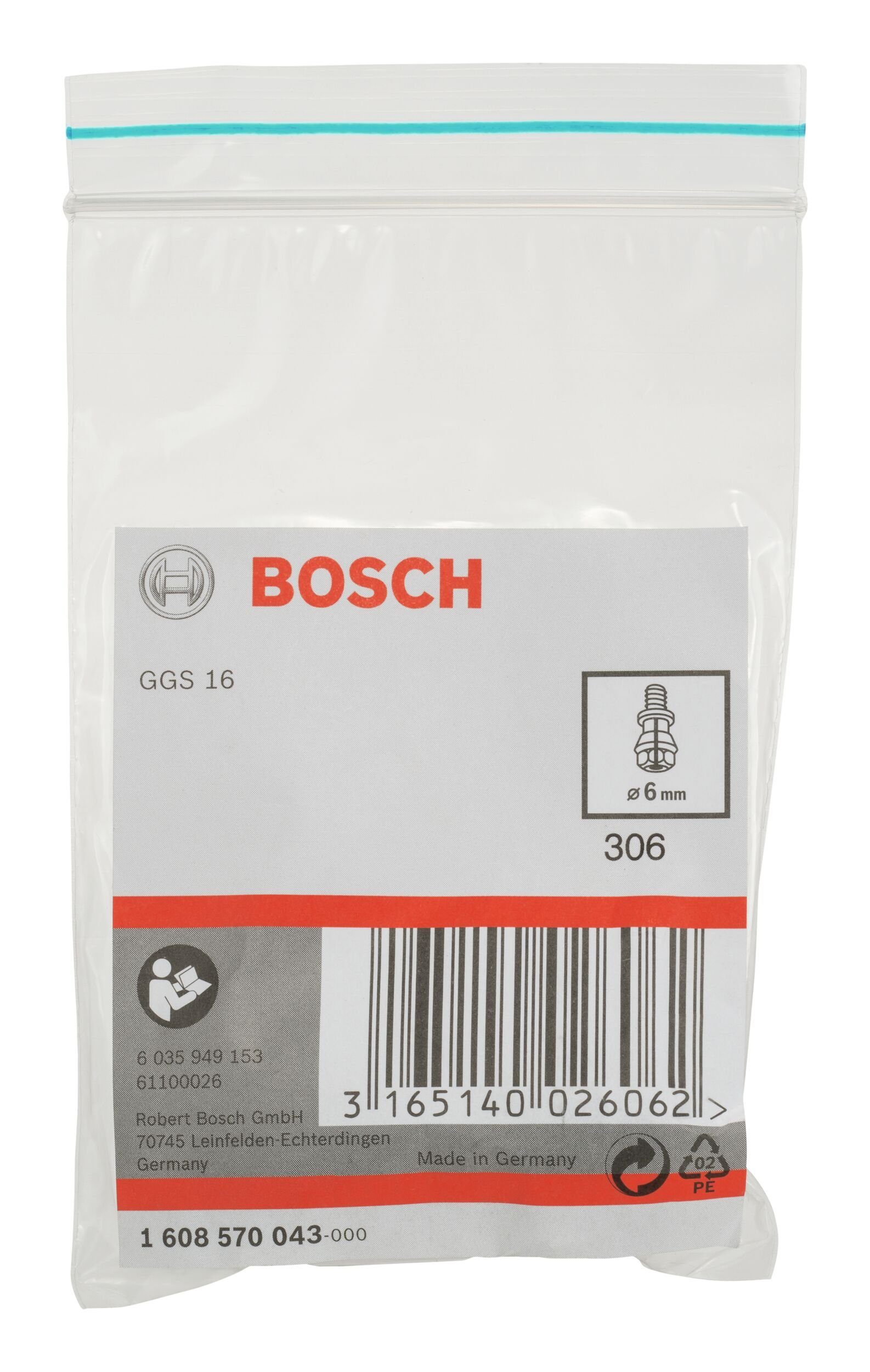 GGS - Mit Spannzange, 6 16 für mm Bosch-Geradschleifer Spannmutter BOSCH