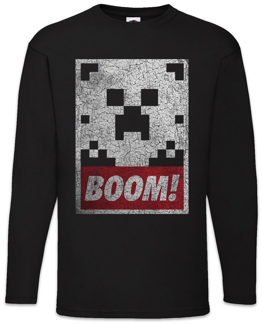 Langarmshirt Boom Langarm T-Shirt Gamer Games Schlange Geek Nerd Retro Game Video