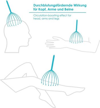 VARA Massagegerät TROP Kopfmassagegerät Massage Spinne Metall für den Kopf Kopfmassierer