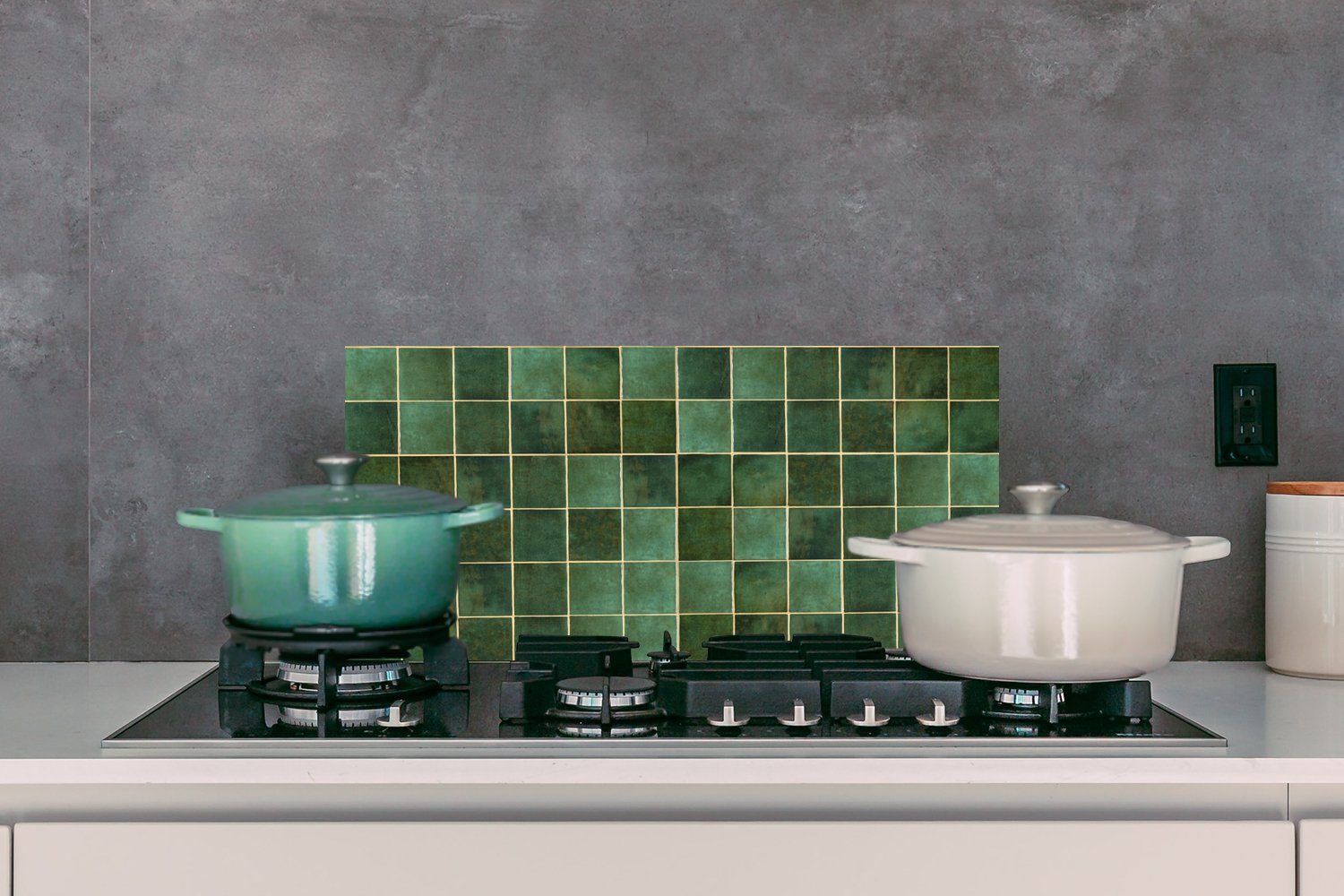 MuchoWow Küchenrückwand Fliese - Luxus Muster, Wandschutz, - Grün und 60x30 - (1-tlg), Schmutzflecken Fett für gegen cm, Küchen