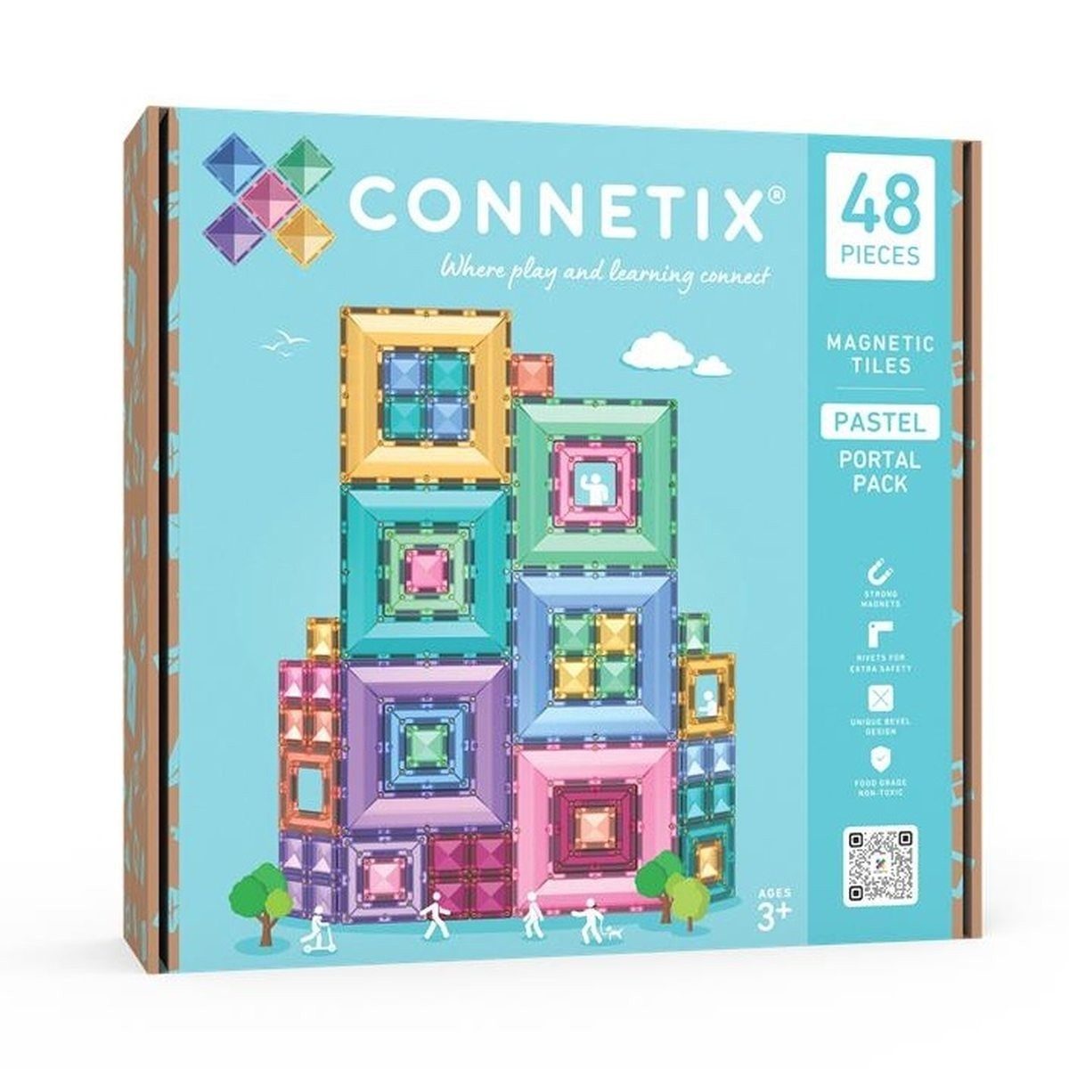 Connetix Pastel Portal Pack 48 Teile Set STEAM ab 3 Jahren Magnetspielbausteine