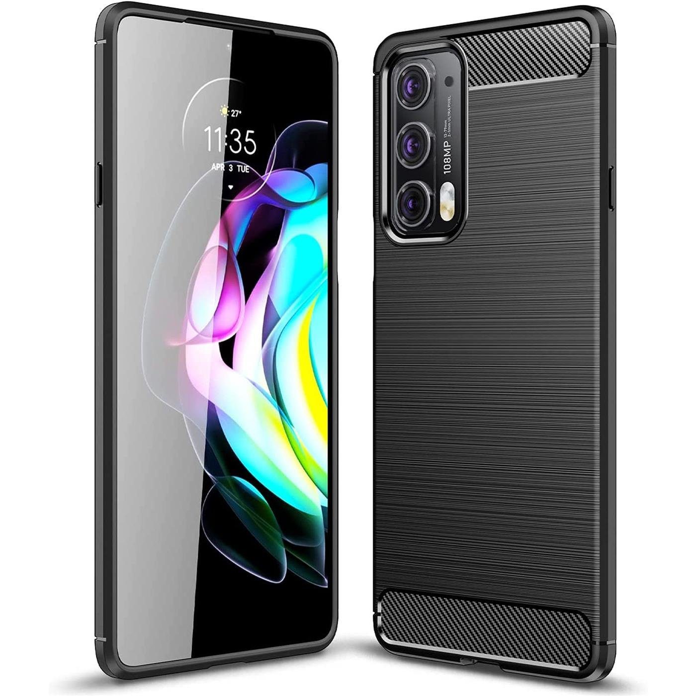 CoolGadget Handyhülle Carbon Handy Hülle für Motorola Edge 20 6,7 Zoll, robuste Telefonhülle Case Schutzhülle für Motorola Edge 20 Hülle