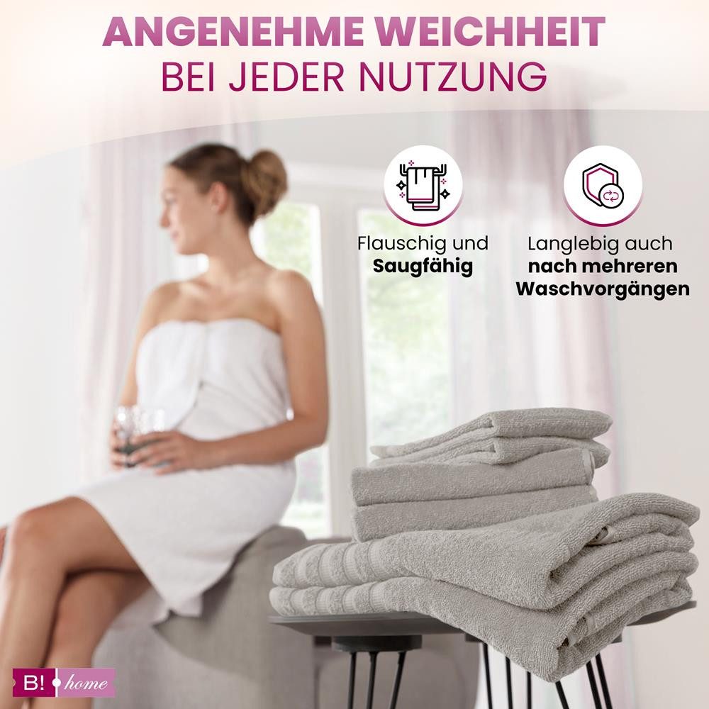 B!HOME Handtücher Set Saunatücher, Duschtücher, Gästehandtücher 100% Baumwo günstig online kaufen