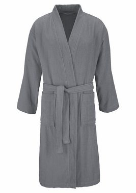Unisex-Bademantel »Travel«, my home, für Damen & Herren, mit Kimono-Kragen, leichte Qualität - ideal für jede Reise, reine Baumwolle, langer Bademantel für Mann & Frau