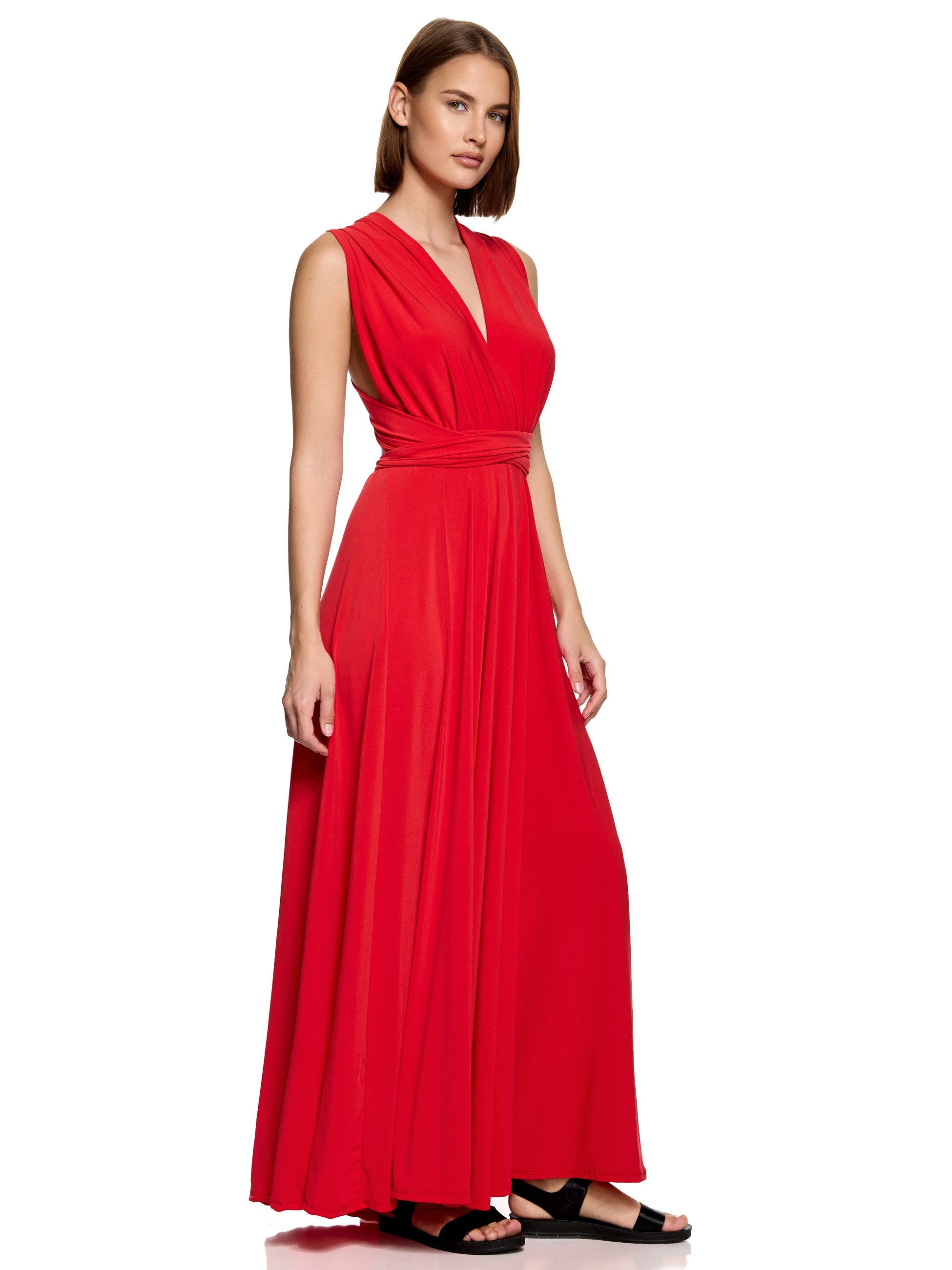 Worldclassca Abendkleid Worldclassca Abendkleid Partykleid Lang mit Schlitz Sommerkleid Maxikleid Cocktailkleid Wickelkleid Elegant Schulterfrei Ärmellos