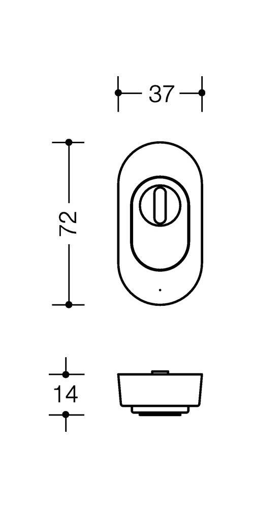 Türbeschlag mm oval XA Schutzrosettenpaar Zylinderabdeckung 316XAESZ HEWI Edelstahl Stärke 14 mit