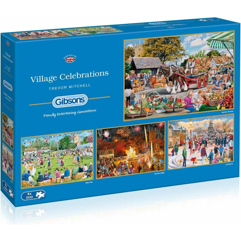 GIBSONS Puzzle Puzzle Dorffest 4x500 Teile, Puzzleteile