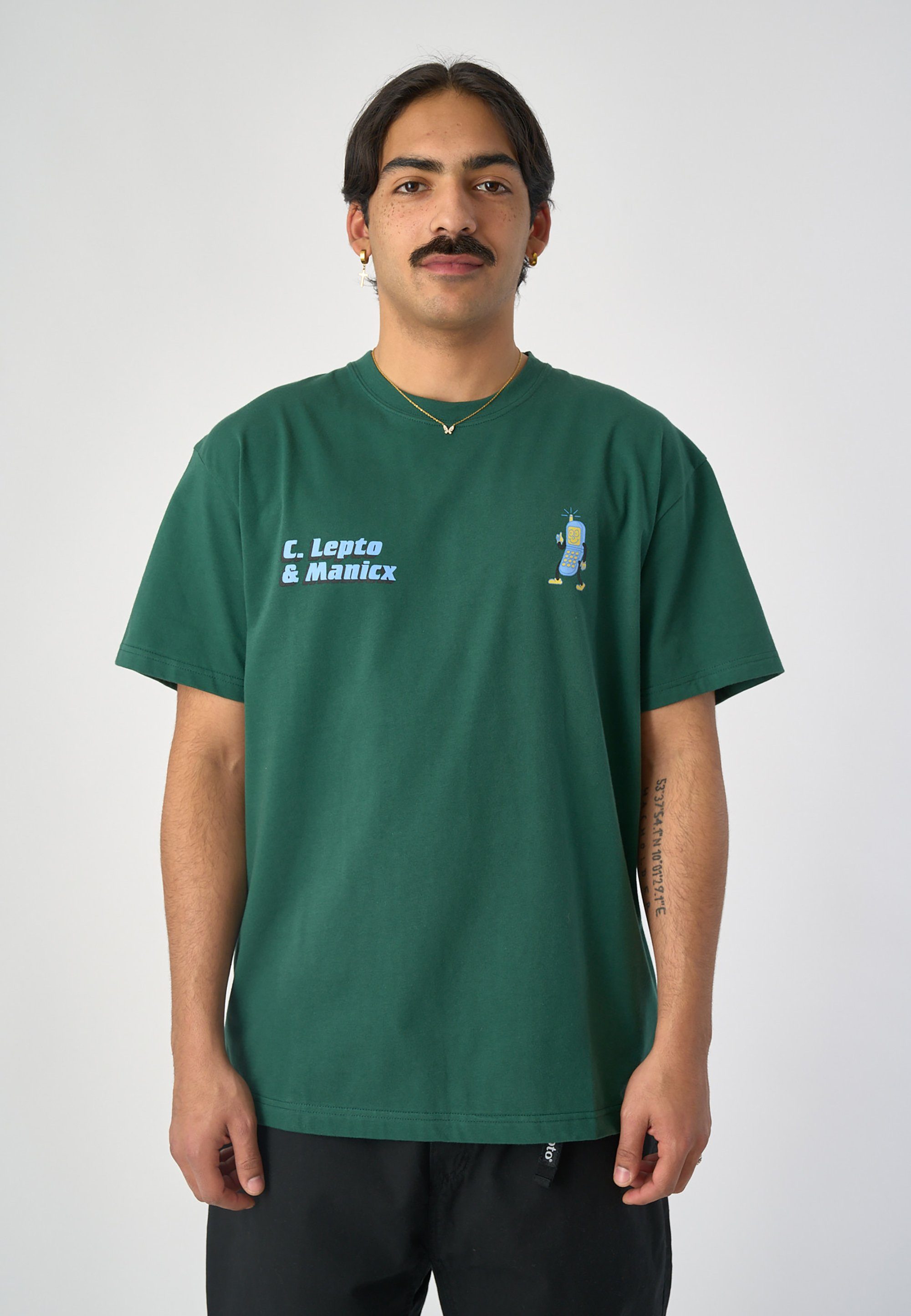 mit Schnitt lockerem grün Profi Cleptomanicx T-Shirt