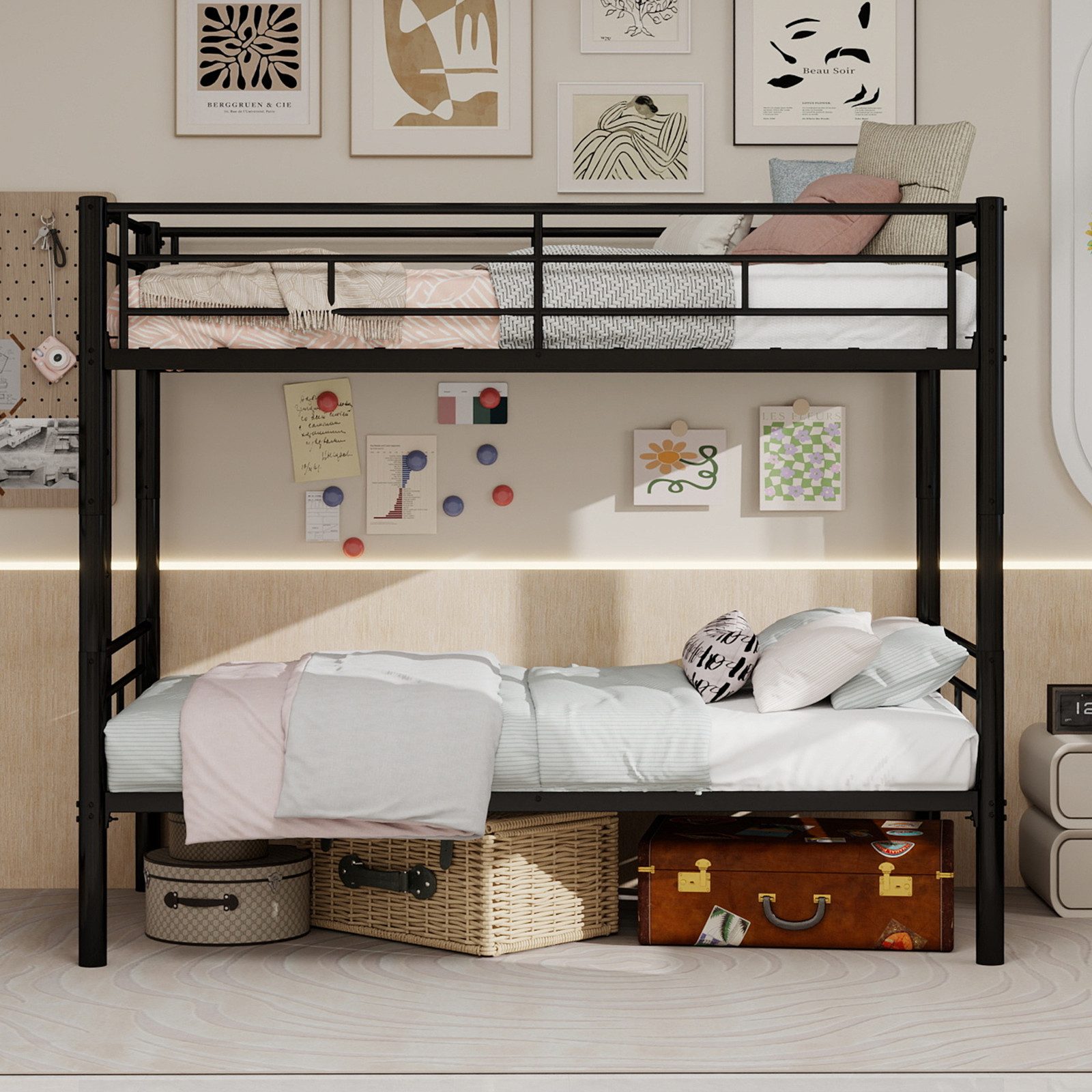 BlingBin Etagenbett Jugendbett Kinderbett (1-St., Mit Leiter und Geländer), günstig online kaufen