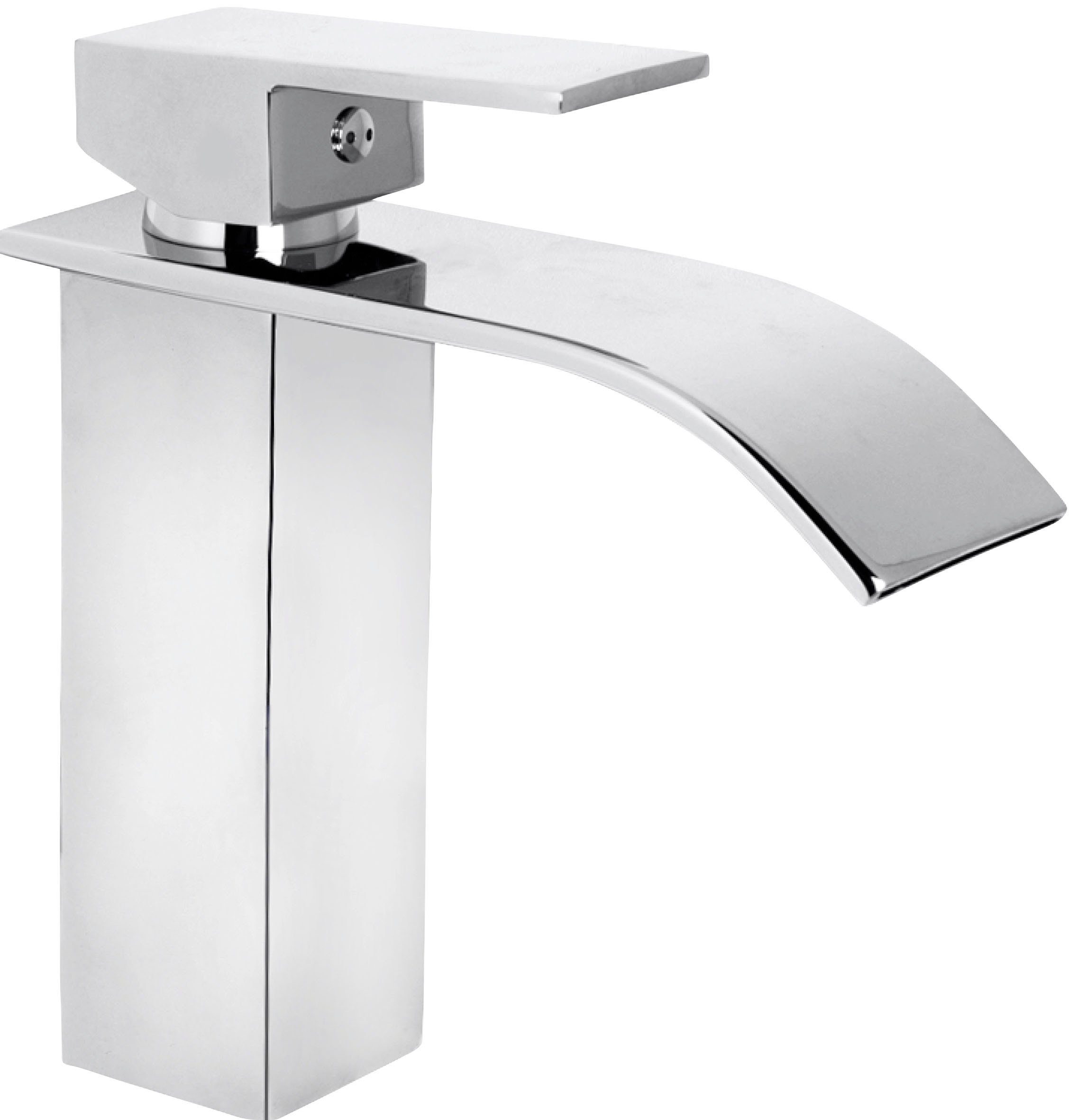 CORNAT Waschtischarmatur Verchromter Druckgusskörper / Mühelose Schaftbefestigung / Mit Druck-Ablaufventil / Wasserhahn fürs Bad / Schwallauslauf