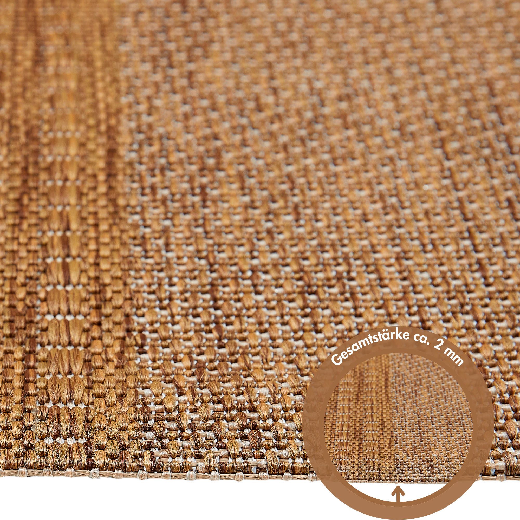 Andiamo Teppich ARIZONA1, rechteckig, Höhe: 5 mm, Flachgewebe, kariertes Muster, In- und Outdoor geeignet, wetterfest