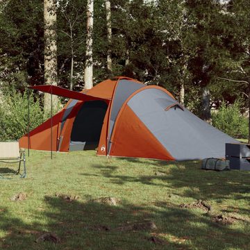 vidaXL Kuppelzelt Zelt Campingzelt Familienzelt Freizeitzelt 6 Personen Grau Orange 576