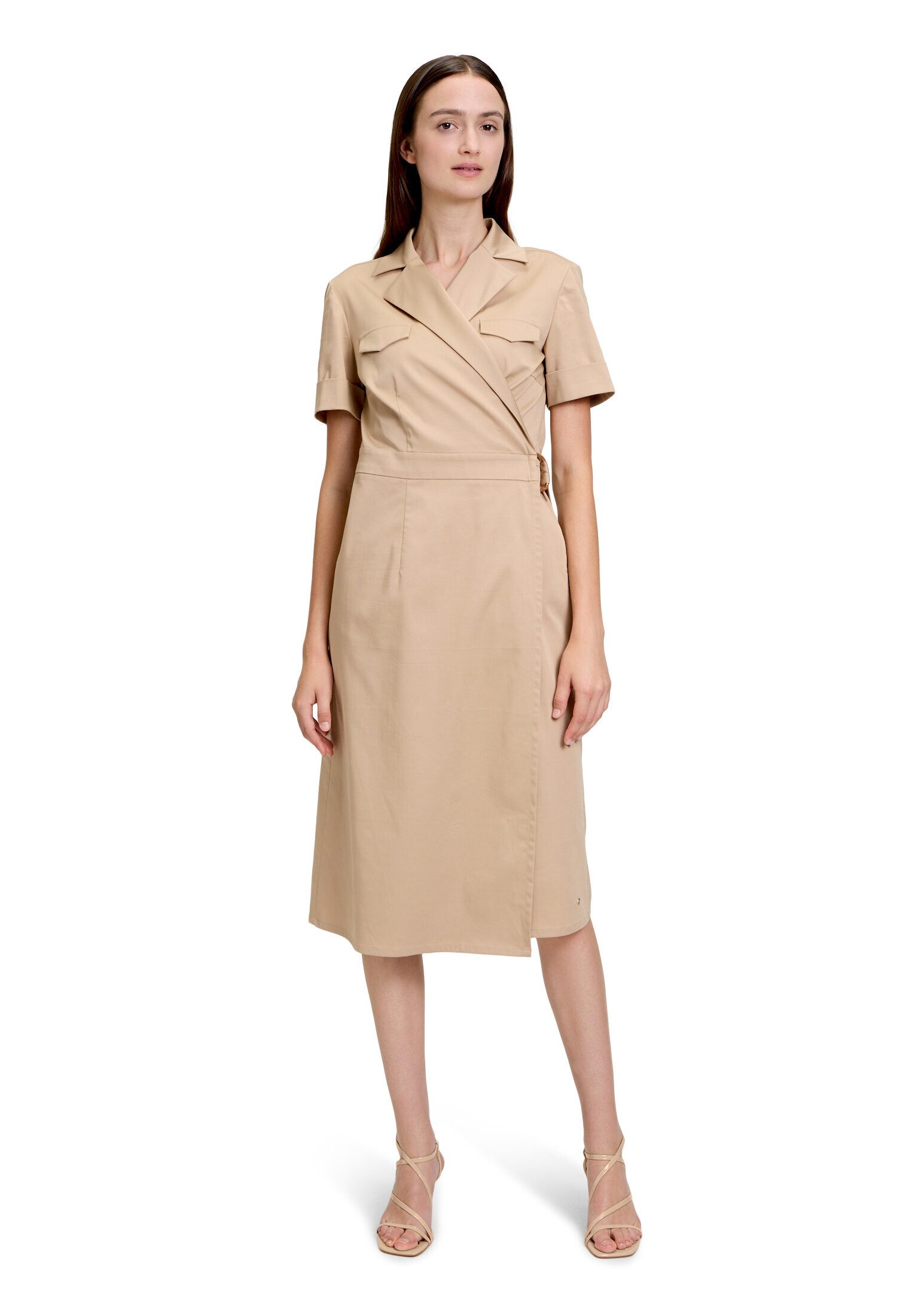 Betty&Co Wickelkleid Damen mit Kragen Schnallen