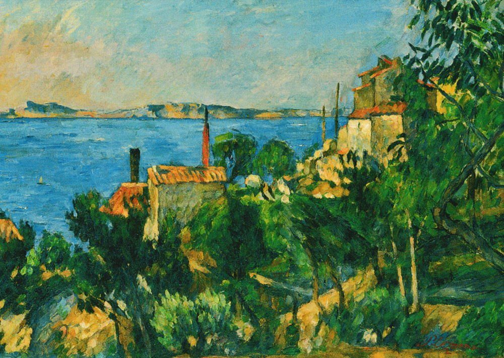 Postkarte Kunstkarte Paul Cézanne "Das Meer bei L'Estaque"