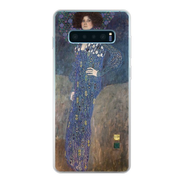 MuchoWow Handyhülle Porträt von Emilie Flöge - Gemälde von Gustav Klimt Phone Case Handyhülle Samsung Galaxy S10+ Silikon Schutzhülle