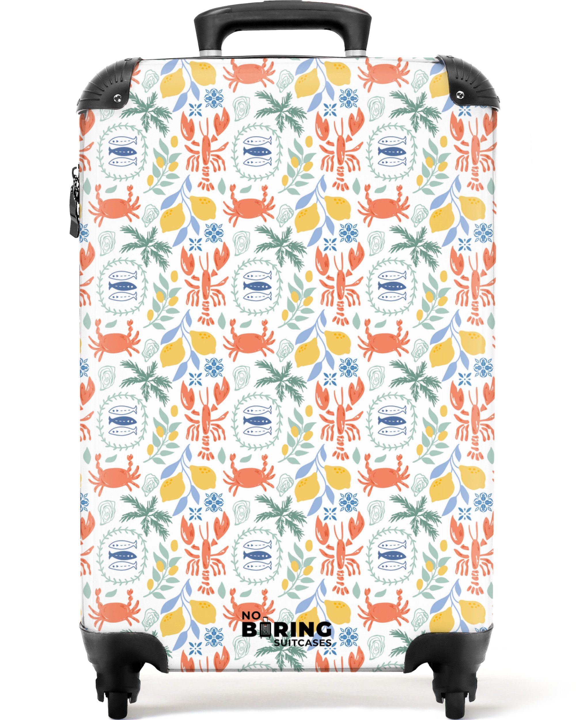 Hartschalen-Trolley Hummer und Zitronenmuster bunt 55x35x20cm