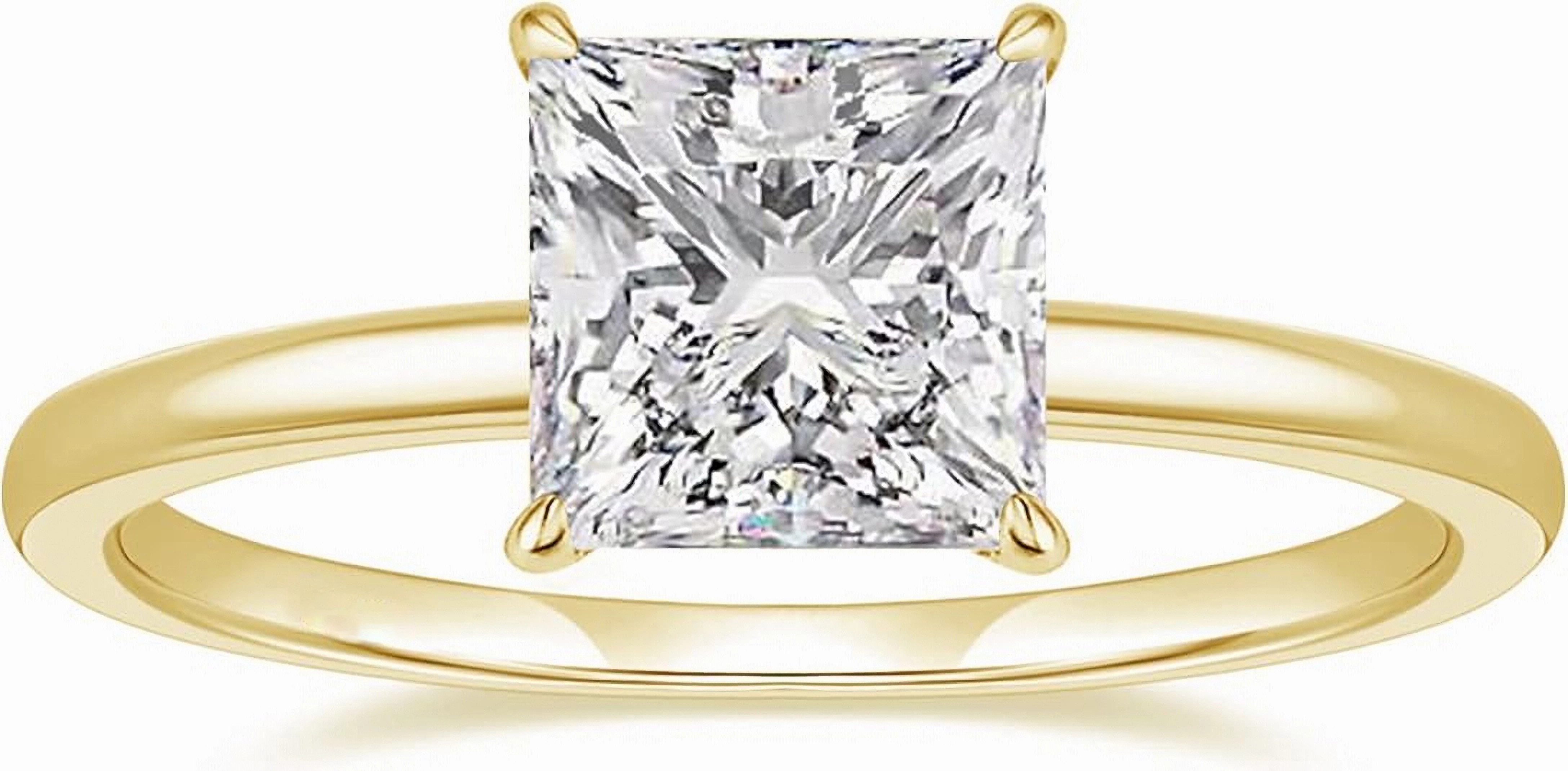 Jumpeak Verlobungsring 585 Gold, 2-Karat-Diamant im Prinzessschliff, Damen-Diamantring, D,vvs,2EX,IGI Zertifikat,Damenring,Geschenk zum Jahrestag