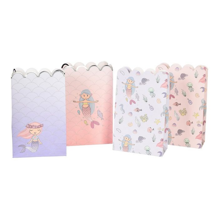 Depot Tragetasche Papiertüten-Set Mermaid (Packung 12 Papiertüten in vier unterschiedlichen Designs)