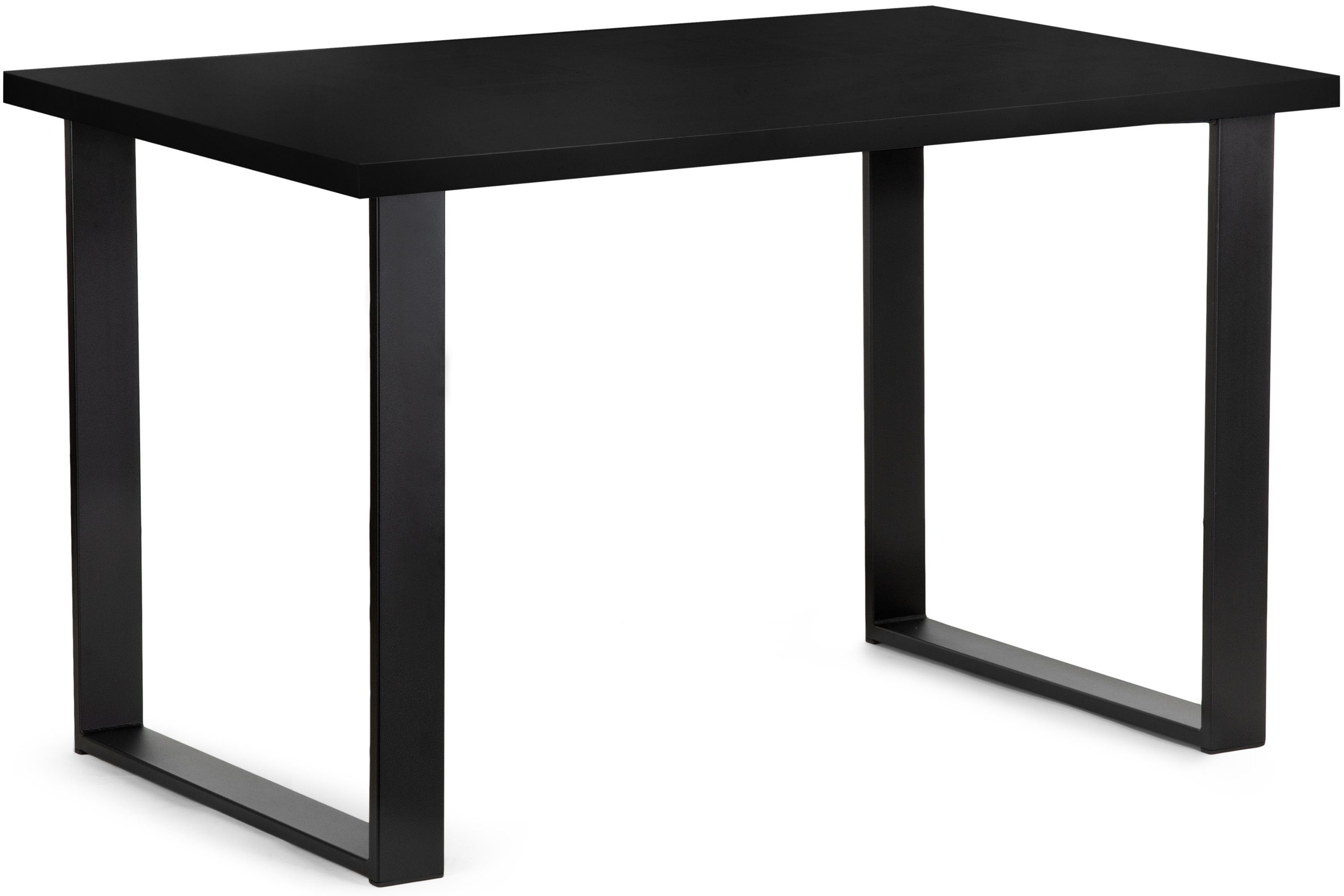 Konsimo Esstisch CETO 125x80cm, schwarz | Loft-Stil Küchentisch Esszimmertisch schwarz rechteckig