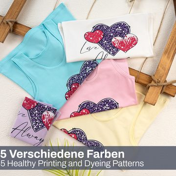 LOREZA Unterhemd 5 Mädchen Unterhemden Baumwolle - Herz (Set, 5-St)