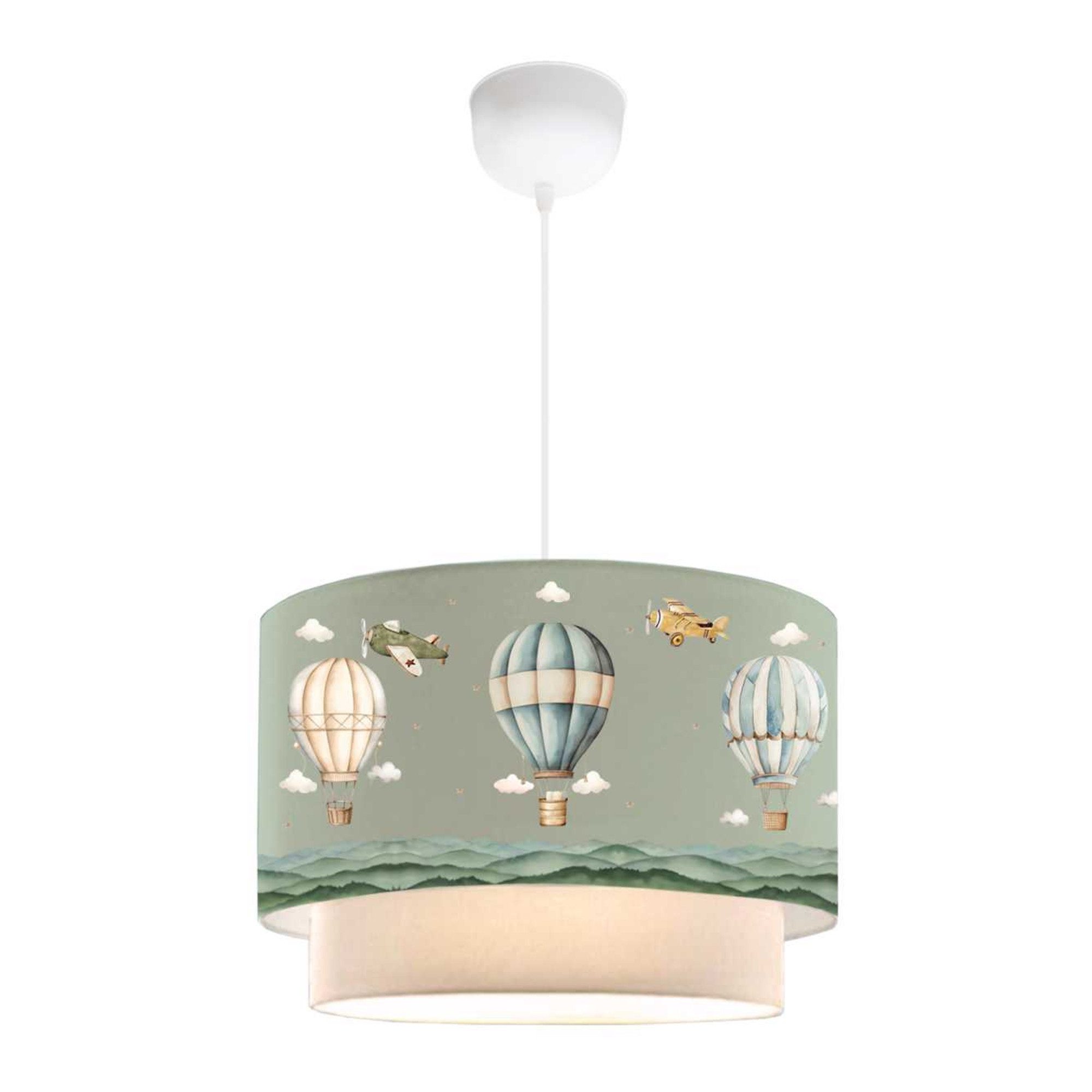 lux.pro Pendelleuchte, ohne Leuchtmittel, Kinder-Hängeleuchte »Lurgan« höhenverstellbar Heißluftballon Grün