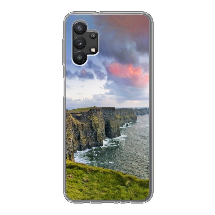 MuchoWow Handyhülle Panoramafoto von den Cliffs of Moher in Irland Handyhülle Samsung Galaxy A32 5G Smartphone-Bumper Print Handy