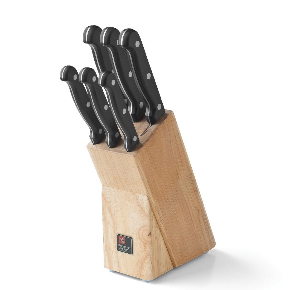 Richardson Sheffield Messerblock ARTISAN (6tlg), Block aus Kautschukholz mit Kiefernkern, inklusive 6 Küchenmesser.