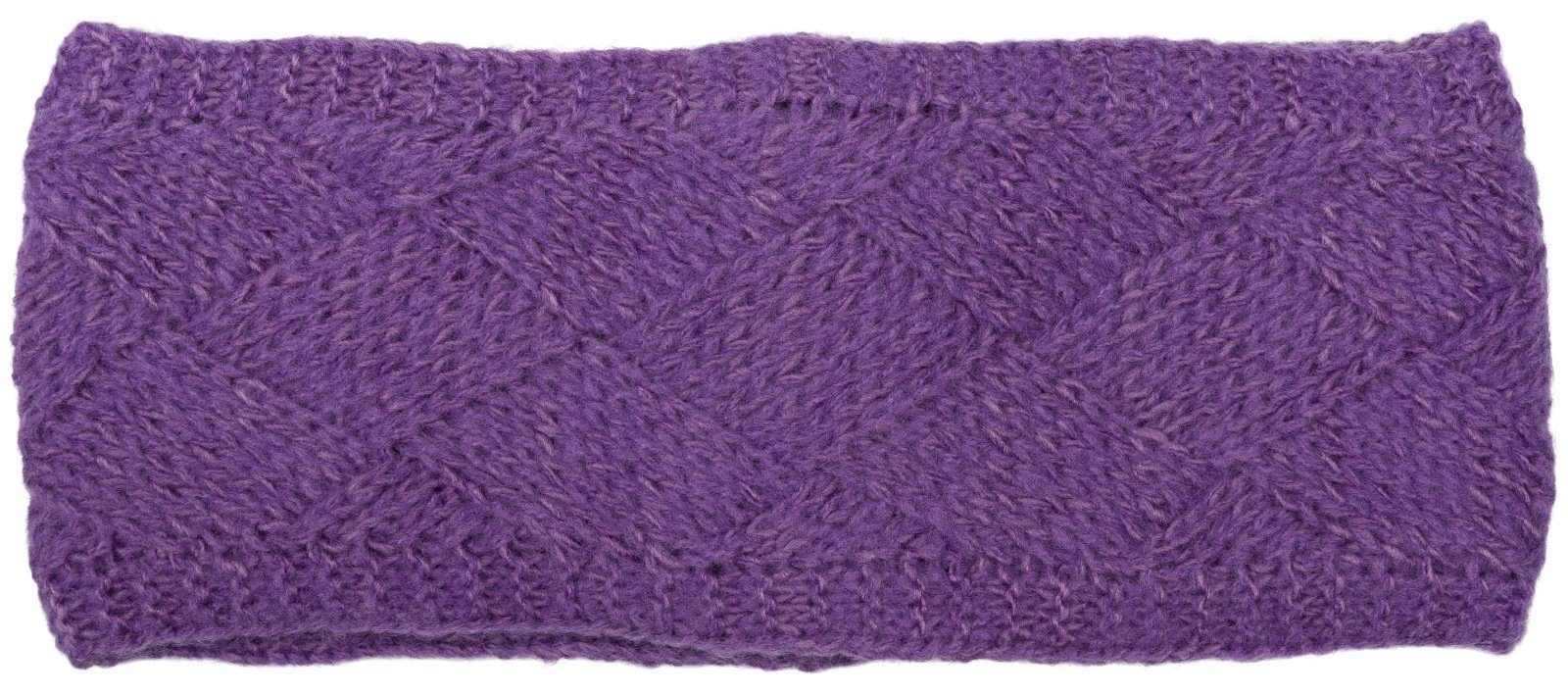 styleBREAKER Stirnband (1-St) Strick Stirnband mit Rauten Muster Violett